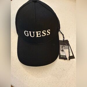 GUESS Black Cap with White Logo Embroidery